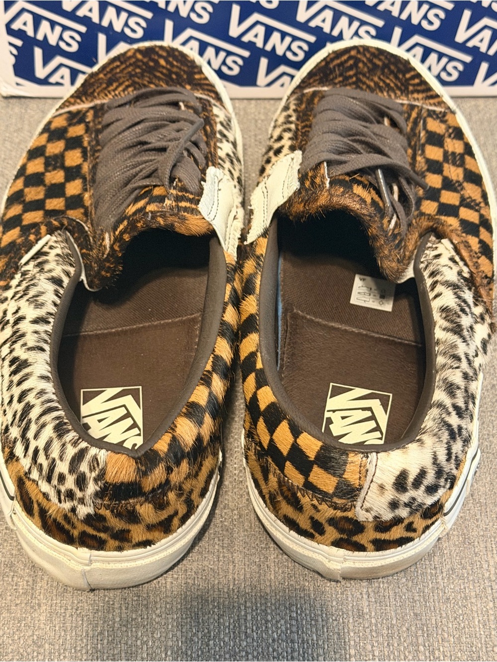 Vans Low Top Mixed Print Sneakers - Brown, Black & Cream - Picture 5 of 5